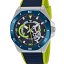 Reloj Marea Hombre Esfera Azul Oscuro y Brazalete de Nylon y Silicona Verde Lima, Resistente al Agua 10 ATM
